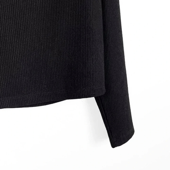 Dynamite Womens Small Mock Neck Long Sleeve Crepe Top Zipper Back - Picture 4 of 5